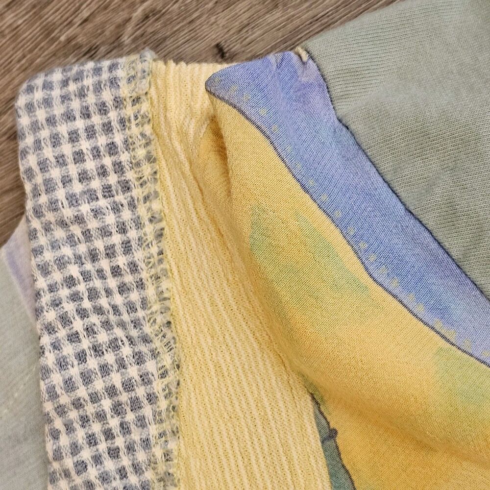 Naturally Yours Hawaii Vintage Patchwork Pastel Dress L Cottagecore Easter Beach - Picture 11 of 11